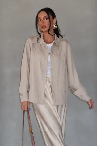 חולצת שירה פשתן קרם