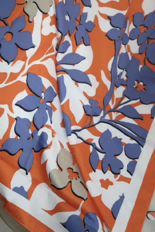 מטפחת פרחוני כתום