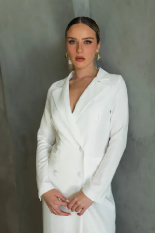 שמלת ג'קט עדי לבן