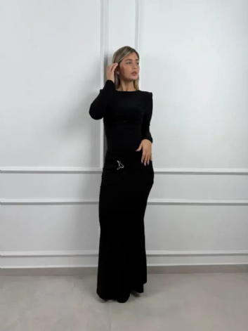 שמלת לין שחור