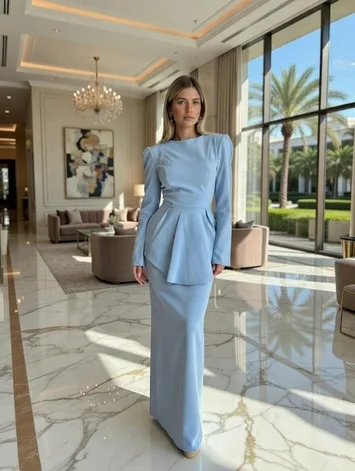 שמלת מונקו תכלת